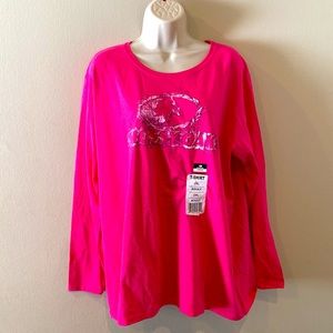 Plus Size Pink Mossy Oak Long Sleeve Cotton Shirt 2xl  NWT